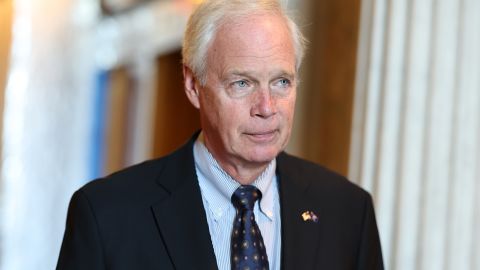 Sen. Ron Johnson (R-Wis.) departs from the Senate Chambers in the U.S. Capitol on July 21, 2022 in Washington, DC. 