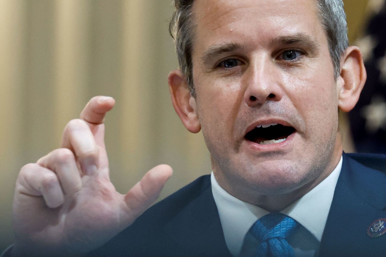 Kinzinger speaks during the hearing on July 21. "Almost everybody wanted President Trump to instruct the mob to disperse," <a href="https://www.cnn.com/politics/live-news/january-6-hearings-july-21/h_a543c7c9f8faec3713882ede79ccfc79" target="_blank">he said.</a> "President Trump refused."