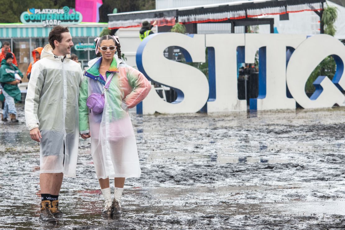 The muddied festival grounds at Splendour in the Grass 2022