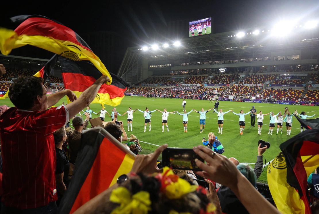 Germany celebrates reaching the semifinals.