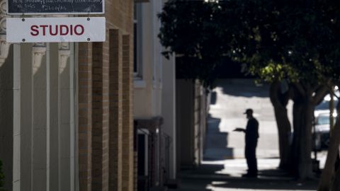 A "For Lease" sign is attached to the side of a residential apartment building in the Russian Hill neighborhood of San Francisco, California, U.S., on Tuesday, Oct. 20, 2020. 