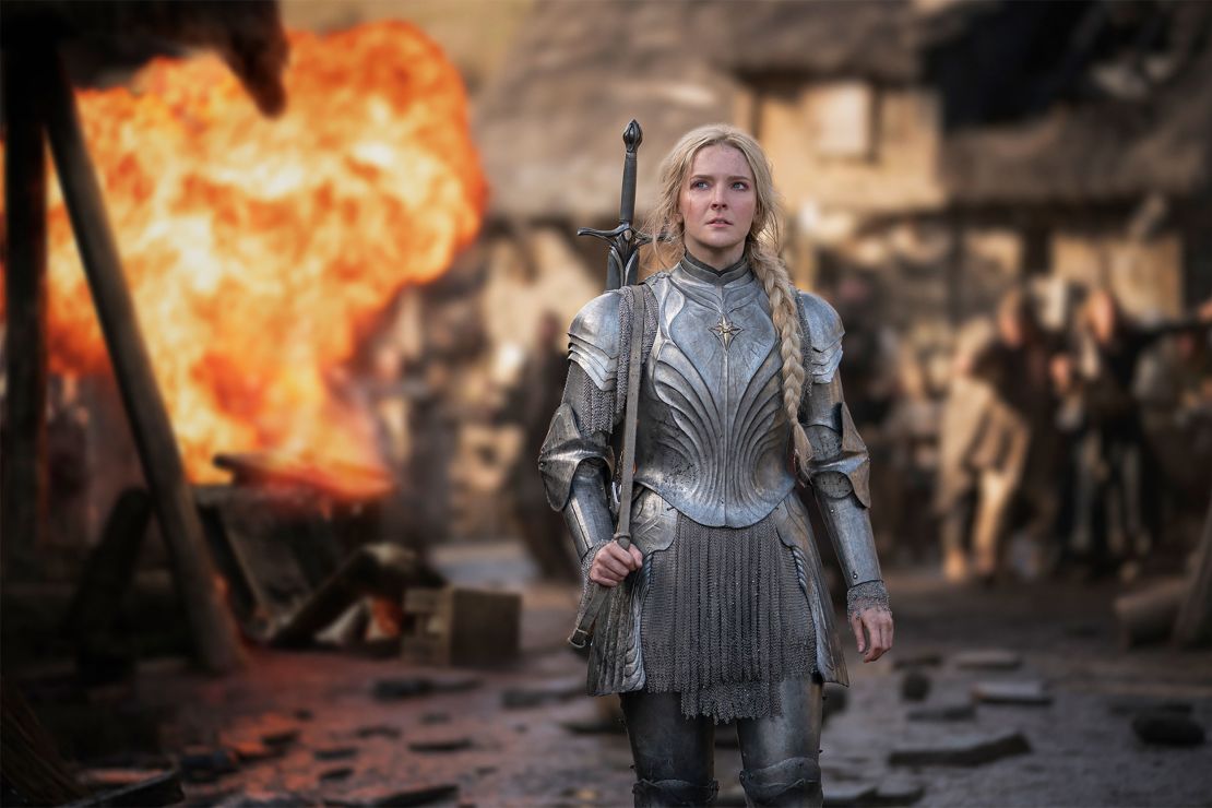 Galadriel is back, this time as a fierce warrior played by Morfydd Clark.