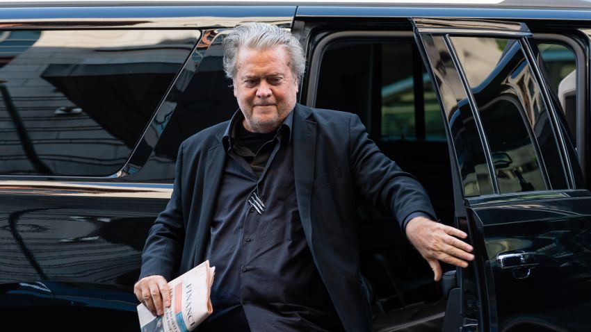 Steve Bannon, former adviser to Donald Trump, arrives to federal court in Washington, D.C., US, on Friday, July 22, 2022. Bannon's defense team on Thursday made another attempt to end his criminal case for defying a Jan. 6 committee subpoena, urging a federal judge to acquit him because the evidence presented by prosecutors was too thin. Photographer: Eric Lee/Bloomberg/Getty Images