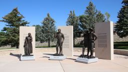 Pioneers of 1847 is a new monument honoring Black pioneers Green Flake, Hark Wales, Oscar Smith and Jane Elizabeth Manning. The sculptures were created and sculpted by Stefanie and Roger Hunt of Hunt Sculpture Studio and cast in bronze by Metal Arts Foundry. Their stories are engraved in stone from the Brown's Canyon quarry.