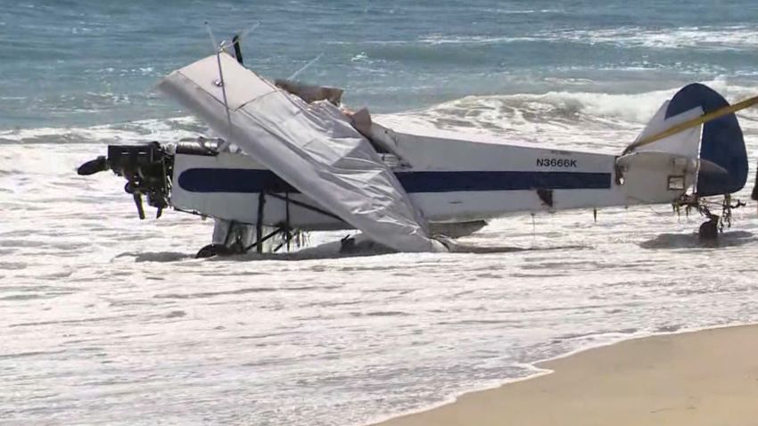 KCAL KCBS huntington beach plane