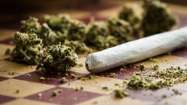 closeup of marijuana joint and buds