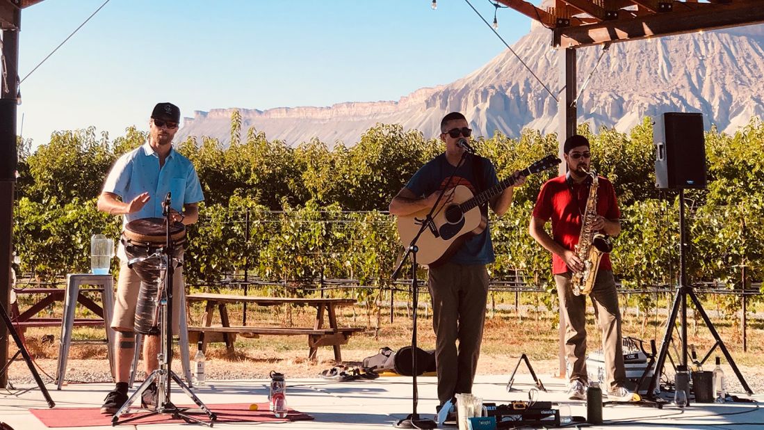 <strong>Restoration Vineyards: </strong>This winery in Palisade hosts live music against a striking mountain backdrop.