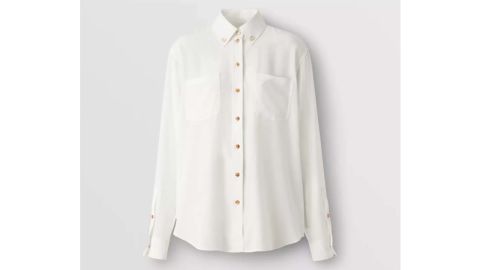 Burberry Monogram Pattern Oversized Silk Shirt