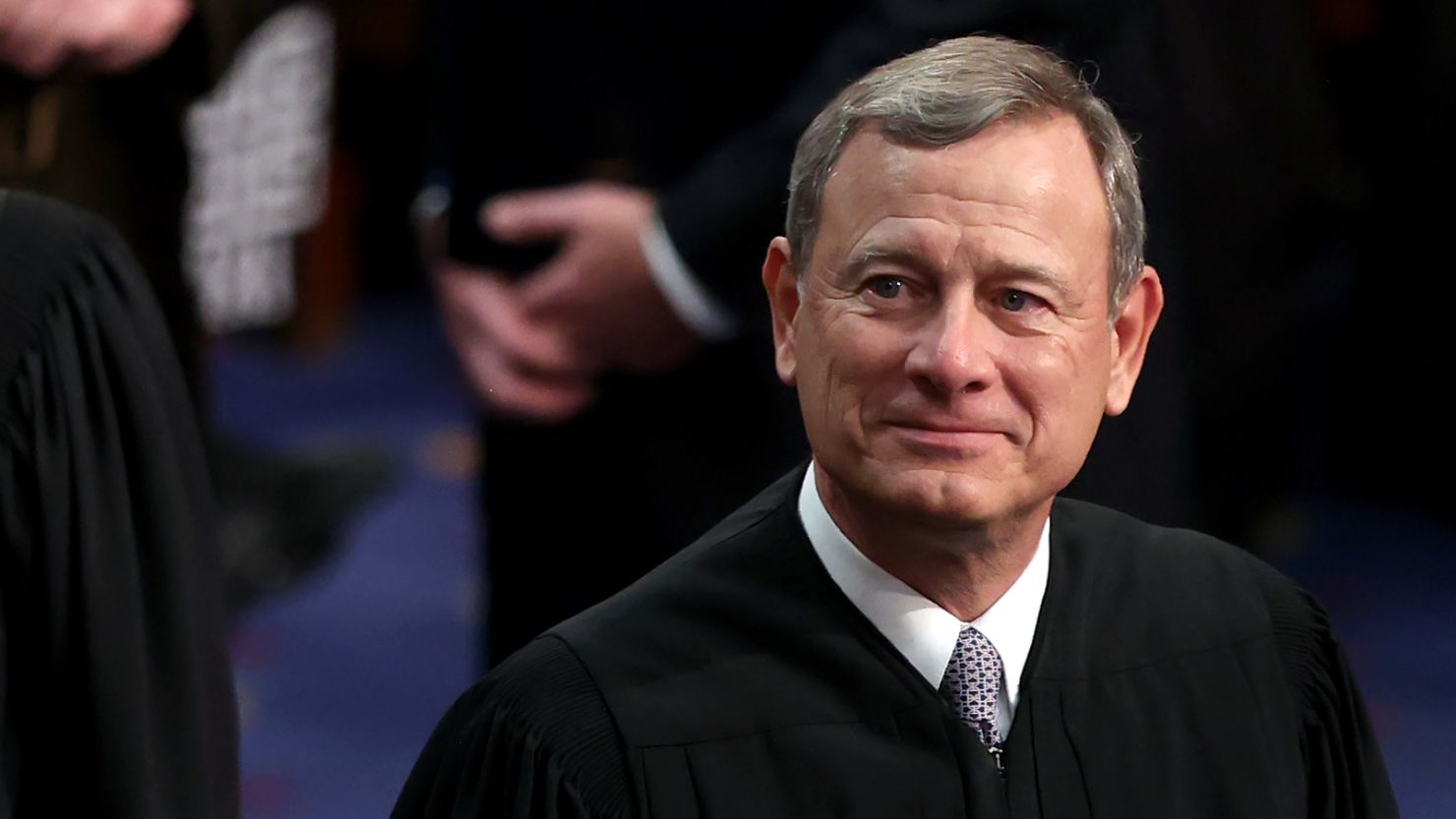 Supreme Court Chief Justice John Roberts is seen prior to President Joe Biden giving his State of the Union address during a joint session of Congress at the US Capitol on March 1, 2022.