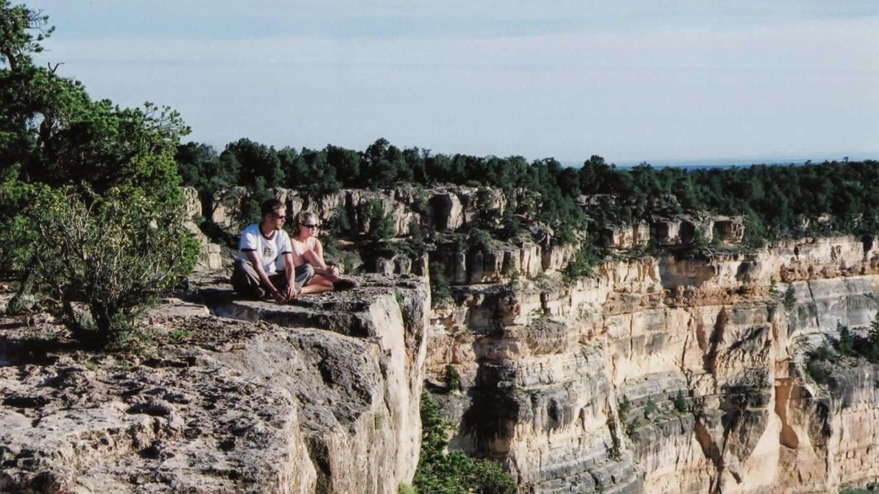 Carrie's mother took this photo of Carrie and Kris on the day they met in May 2001, at Hopi Point on the Grand Canyon.