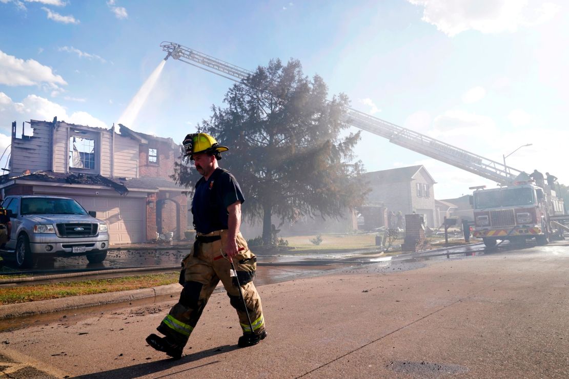 At least six fire departments helped control or extinguish the fire in suburban Dallas.