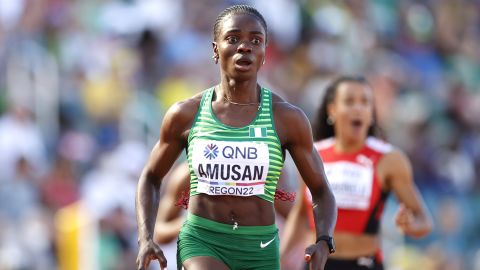 A shocked Amusan broke a world record, and later bagged a gold for Nigeria. 