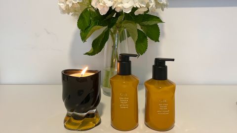 Oribe Côte D’azur Scented Candle, Côte D’azur Replenishing Body Wash & Côte D’Azur Restorative Body Crème