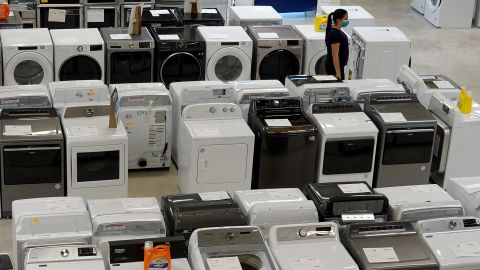 Costs for almost everything have been on the rise. Here washers and dryers are on display at a Lowe's Home Improvement store in Miami.