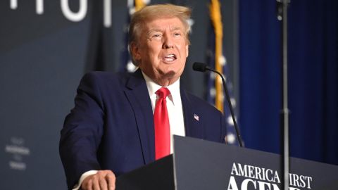 Former US President Donald Trump speaks at the America First Policy Institute Agenda Summit in Washington, DC on July 26, 2022. (Photo by MANDEL NGAN / AFP) (Photo by MANDEL NGAN/AFP via Getty Images)