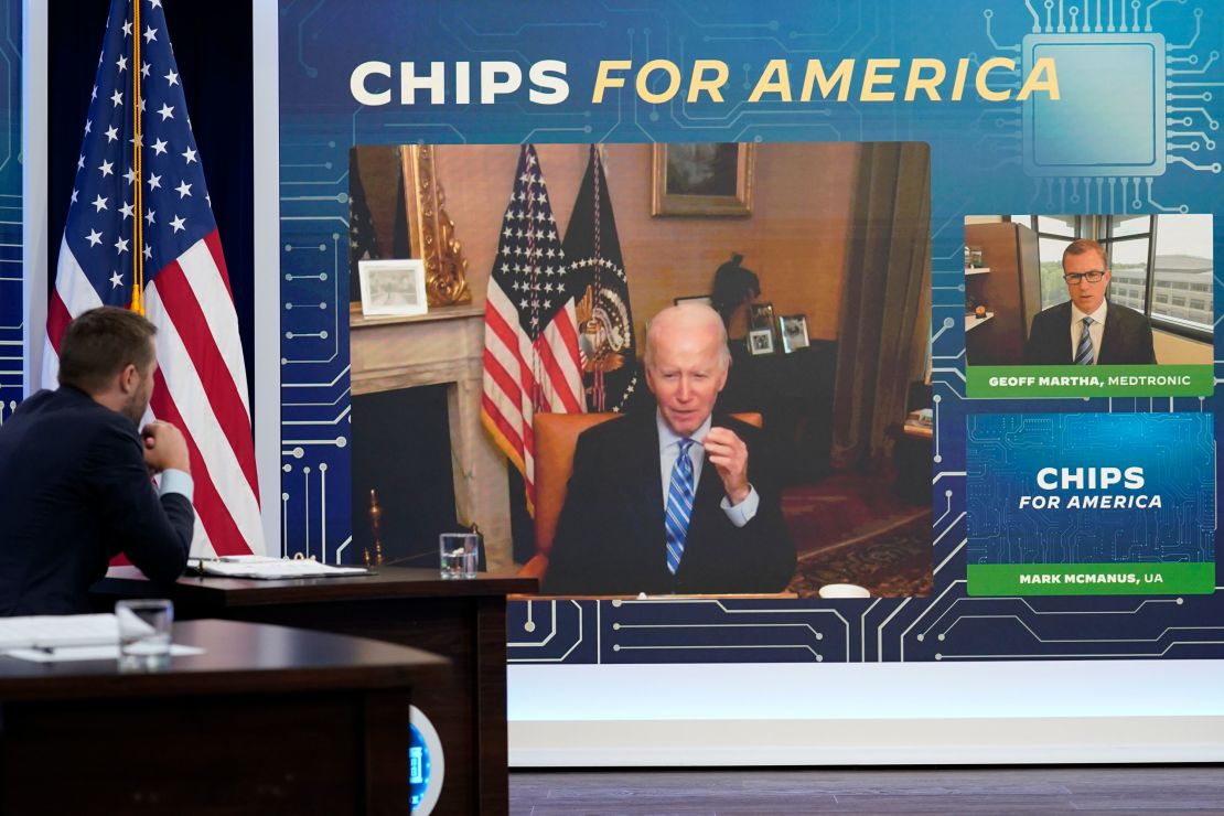 President Joe Biden speaks virtually during an event at the White House, July 25, 2022.