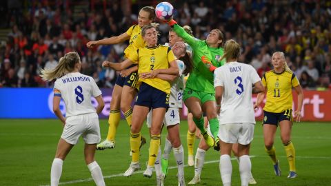 Mary Earps kept England level with some brilliant early saves.
