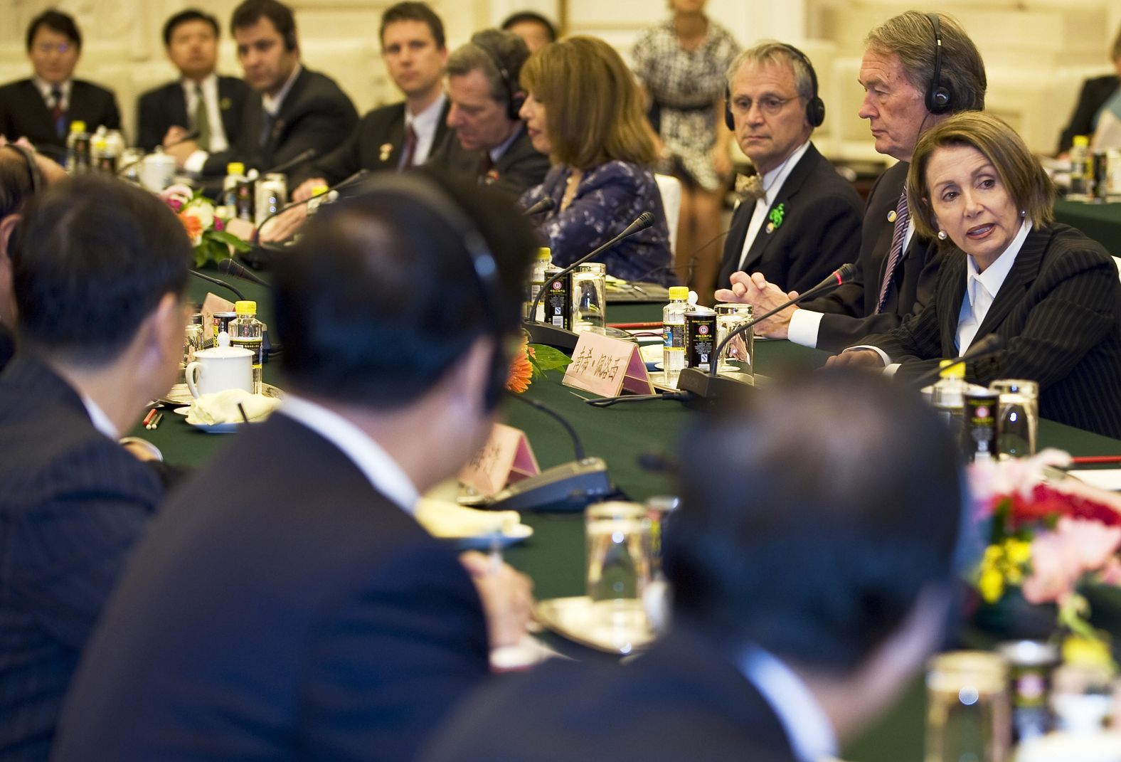 Pelosi attends the joint session between committees in May 2009.