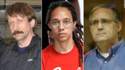 From left, Viktor Bout, Brittney Griner and Paul Whelan