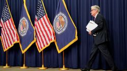 Federal Reserve Board Chairman Jerome Powell arrives for a news conference following a two-day meeting of the Federal Open Market Committee (FOMC) in Washington, U.S., July 27, 2022.