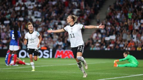 Alexandra Popp's two goals guided Germany through to Sunday's Euro 2022 final.