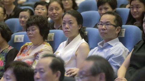 Yang Huiyan, who controls Country Garden, attends an alumni conference in Foshan city, China's Guangdong province, on 26 June 2016. 