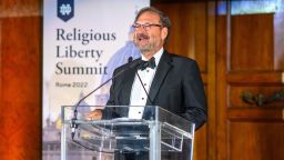 July 21, 2022; United States Supreme Court Associate Justice Samuel Alito speaks at the 2022 Religious Liberty Summit in Rome. (Photo by Matt Cashore/University of Notre Dame)