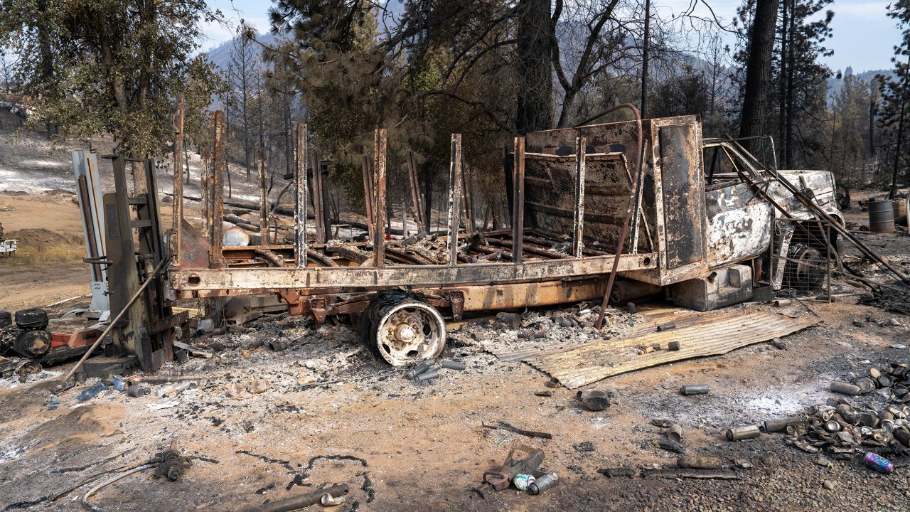 Oak fire near Mariposa, California.