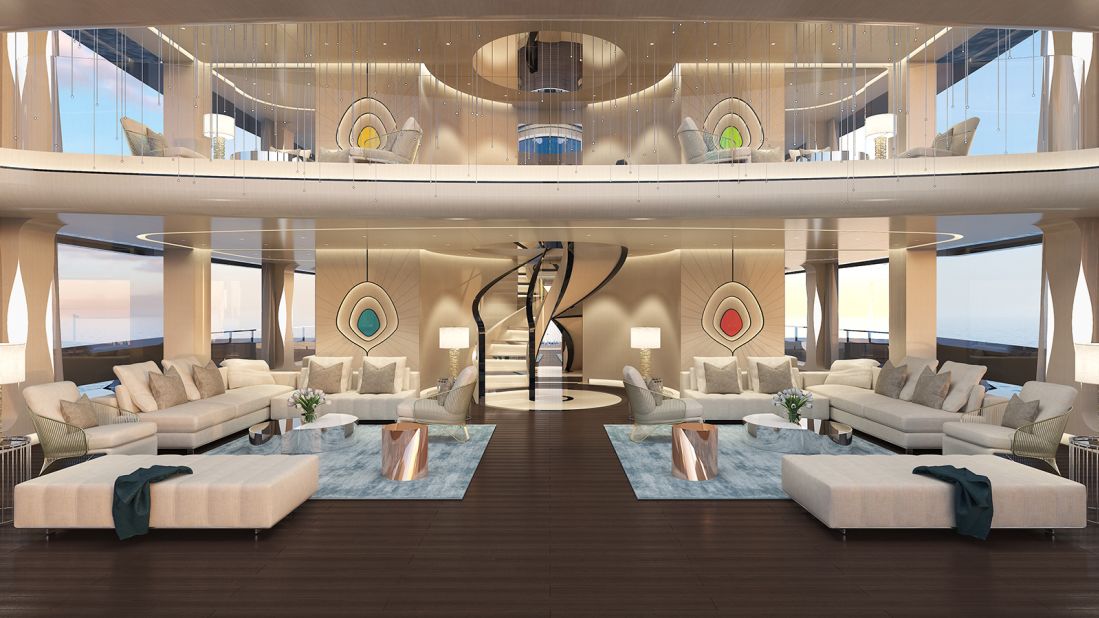 <strong>Opulent decor:</strong> The vessel's split levels have been "strategically designed" to offer passengers an unparalleled sea view from the main saloon.