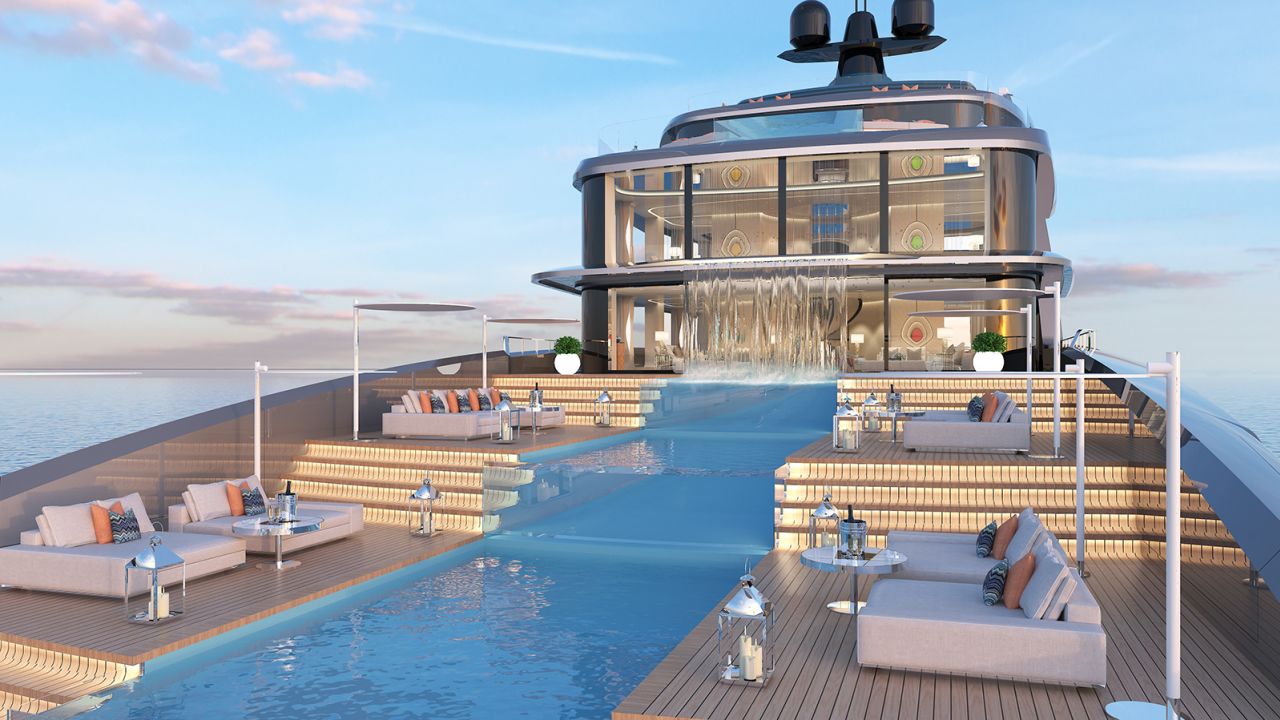 The 110-meter yacht concept was designed by the Gabriele Teruzzi Yacht & Design studio.