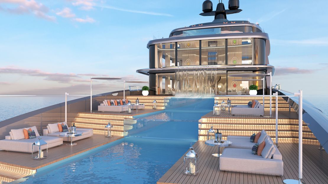 The 110-meter yacht concept was designed by the Gabriele Teruzzi Yacht & Design studio.