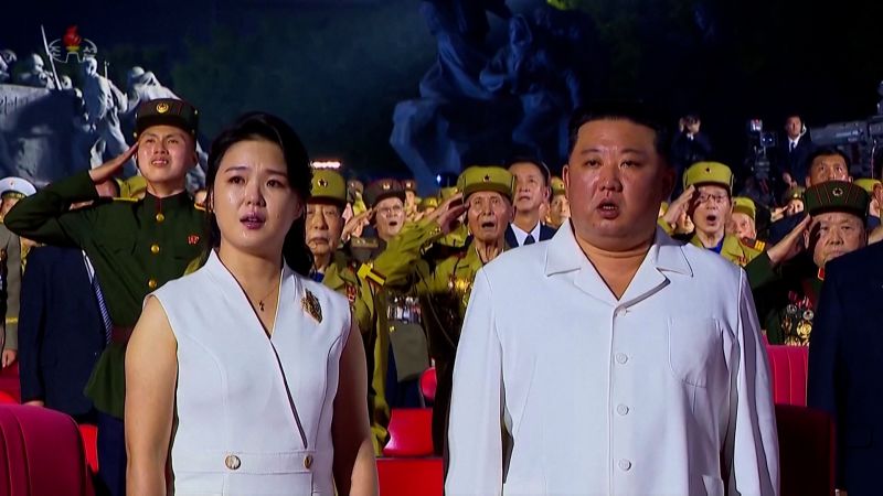 Video Kim Jong Uns wife appears to cry during national anthem