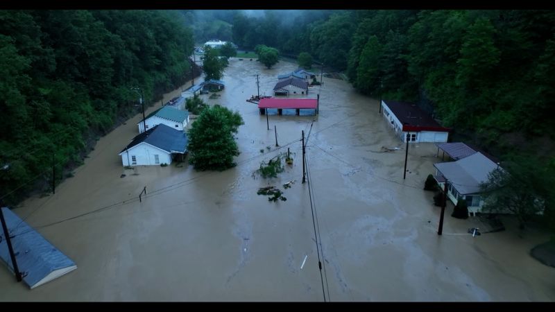 Drone footage captures devastating flash flooding in Kentucky  CNN