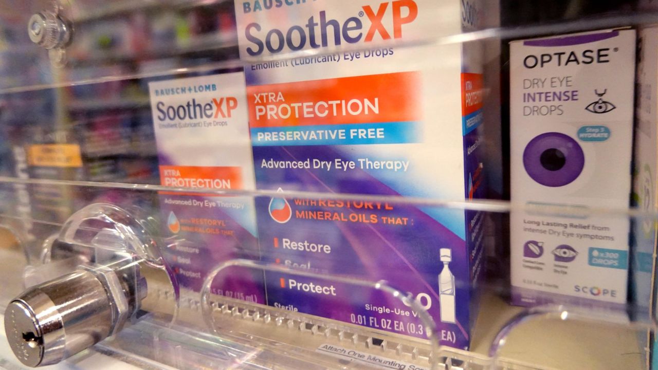 Over-the-counter medications like eye drops are a hot target for shoplifters.