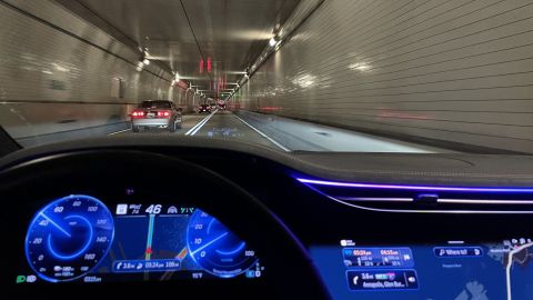 Driving through the Harbor Tunnel near Baltimore.