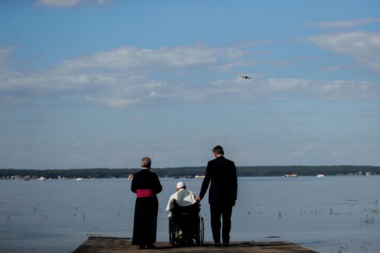 <a href="http://www.cnn.com/2022/07/26/world/gallery/pope-francis/index.html" target="_blank">Pope Francis</a> blesses the water of Lac Ste. Anne while visiting the Canadian province of Alberta on Tuesday, July 26. During his trip to Canada this week, <a href="https://www.cnn.com/2022/07/25/americas/pope-francis-canada-speech-intl/index.html" target="_blank">he apologized</a> for the Catholic Church's role in the abuse of Canadian Indigenous children in residential schools.