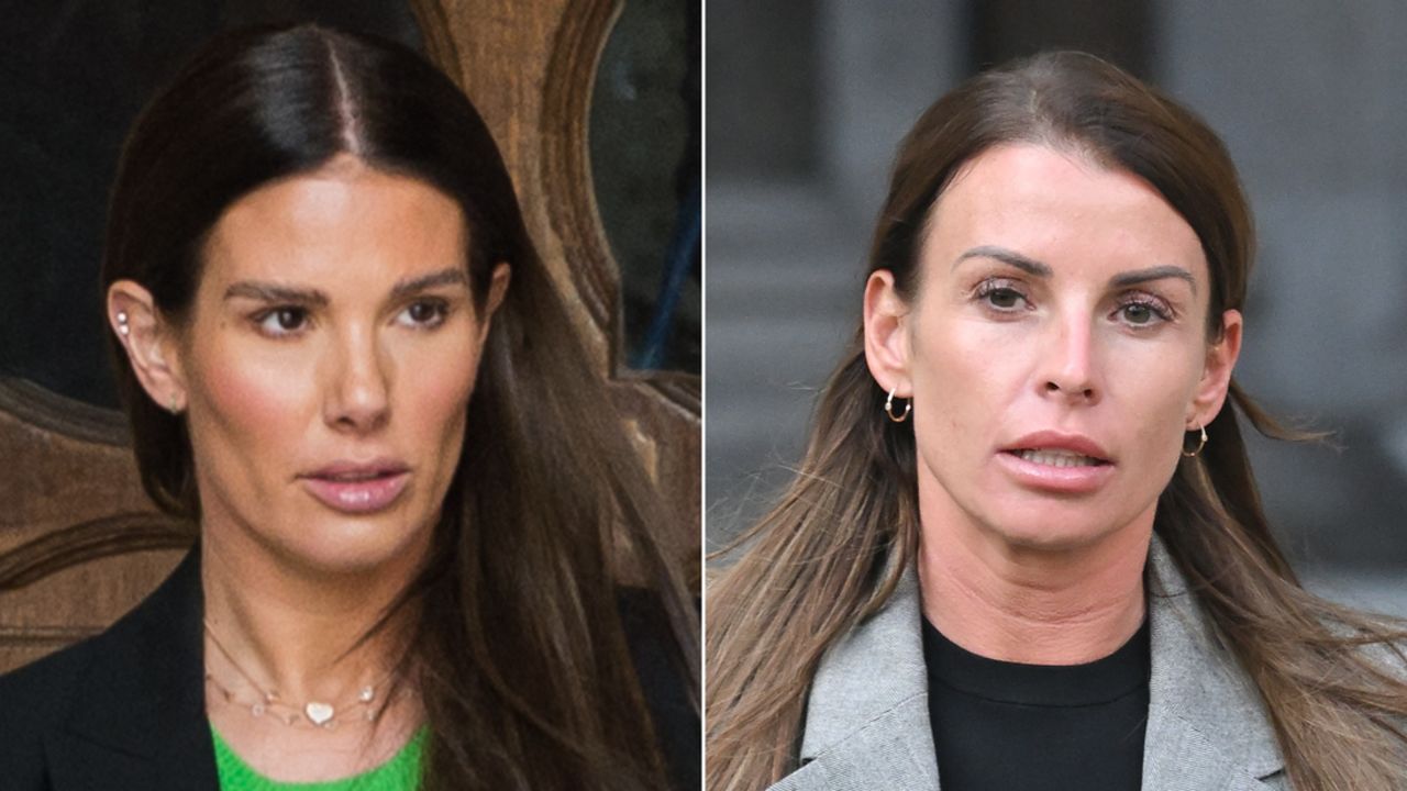 Rebekah Vardy, left, and Coleen Rooney, right.