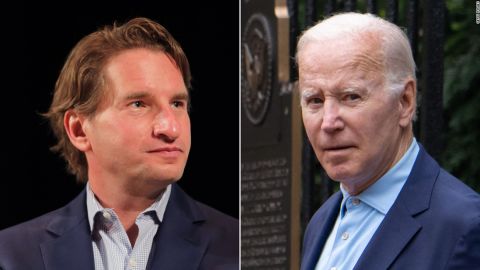 US Rep. Dean Phillips, at left, and President Joe Biden, at right, are pictured. 