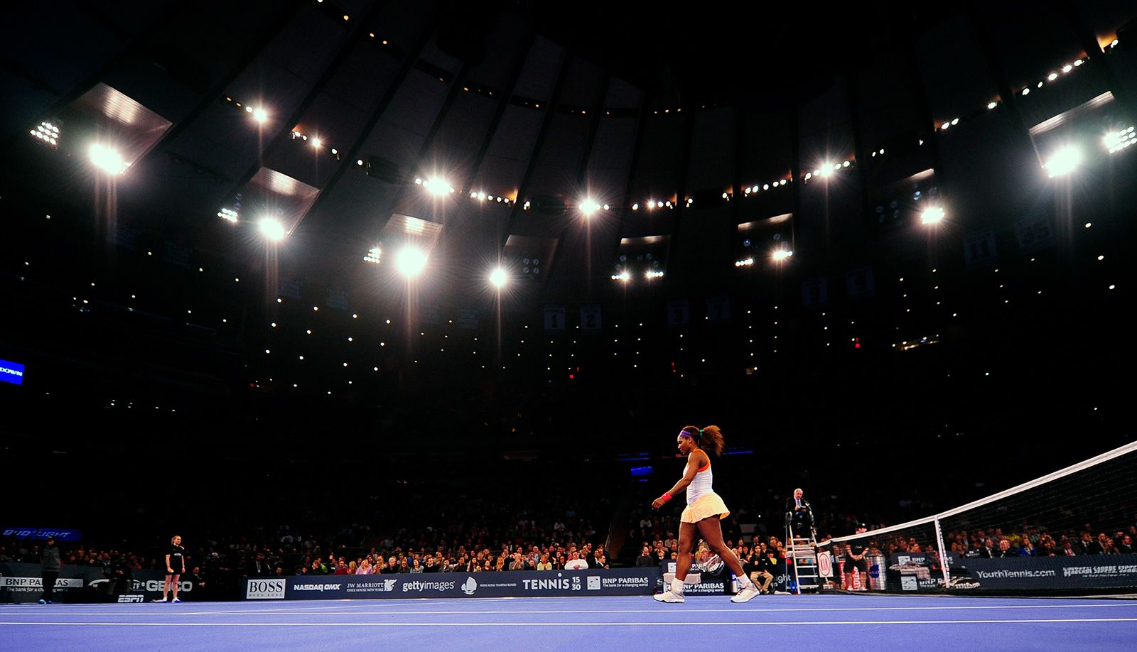 Williams plays against Victoria Azarenka at New York's Madison Square Garden in 2013.