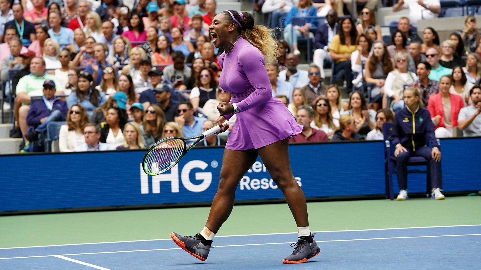 Williams plays at the US Open in 2019.