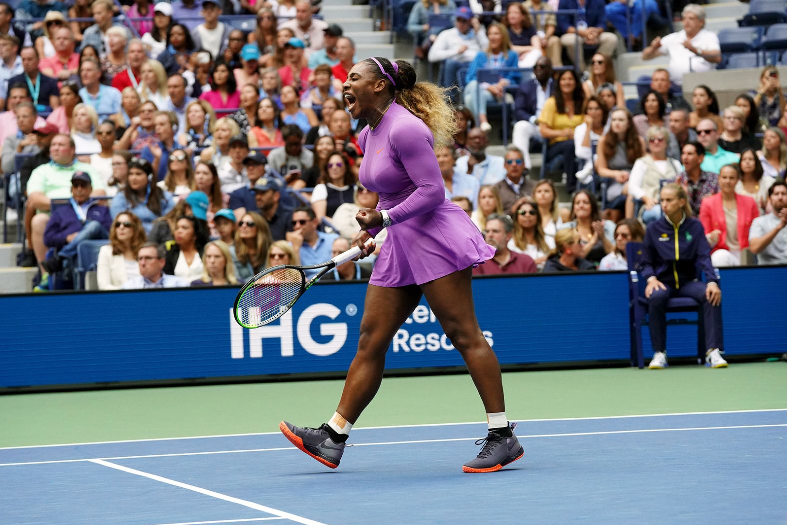 Williams plays at the US Open in 2019.