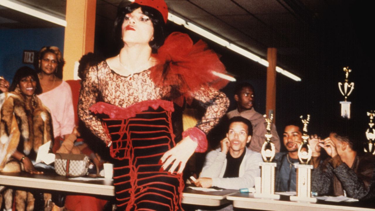 In this scene from "Paris is Burning," a performer is competing in a ball -- an event for queer and trans performers to show off their beauty and talent.