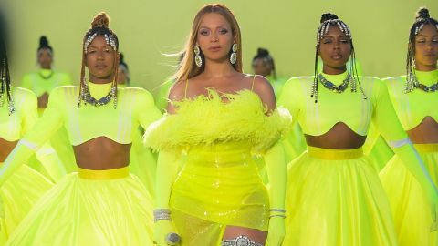 Some critics say the backlash surrounding Beyoncé (pictured during the telecast of the 94th annual Academy Awards) and Lizzo's lyrics shows a double standard for Black female artists -- and doesn't take cultural context into consideration.