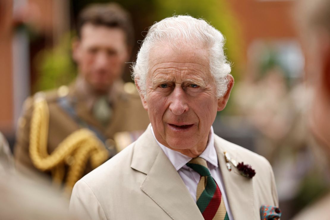 Prince Charles during a visit to Weeton Barracks in  Lancashire, England on July 8.