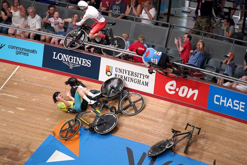 Commonwealth Games cycling velodrome cleared after spectacular crash into crowd CNN