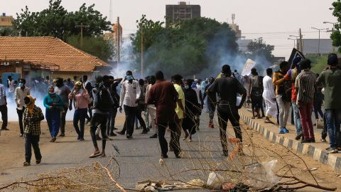 Protesters march during a rally against military rule following the last coup, in Khartoum, Sudan, on July 31, 2022.