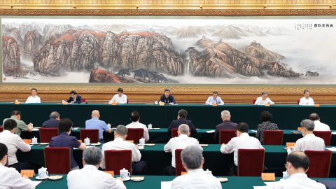 Chinese leader Xi Jinping delivers a speech at a central conference on the United Front Work Department in Beijing.
