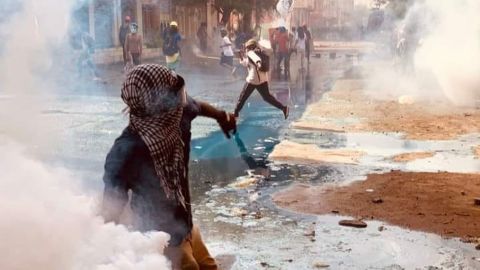 Pro-democracy protesters on the streets of Khartoum on Sunday, July 31, 2022. 