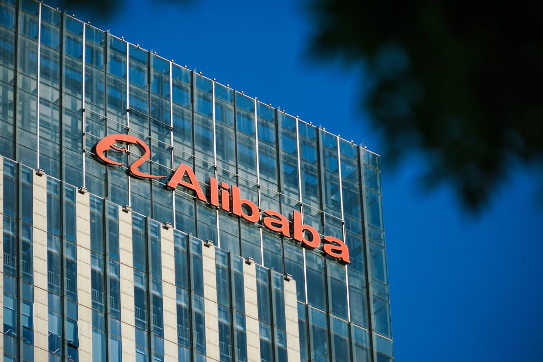 Alibaba Group Holdings Ltd. signage is displayed outside the company's offices on July 14, 2022 in Beijing, China. 