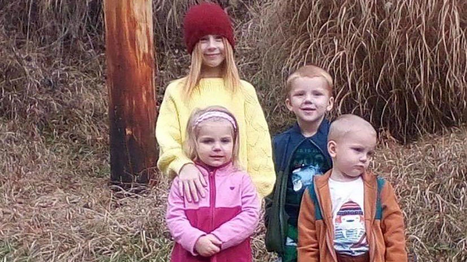 This photo shows four siblings from Knott County, Kentucky, who died in last week's flooding. Running clockwise, beginning in the top left, it shows Madison, 8; Riley Jr., 6; Chance, 2; and Nevaeh, 4. 